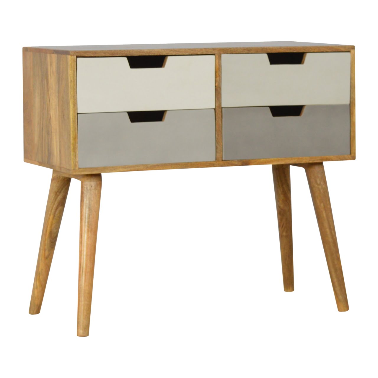 Grey Gradient Console Table | Hand-Painted Solid Mango Wood
