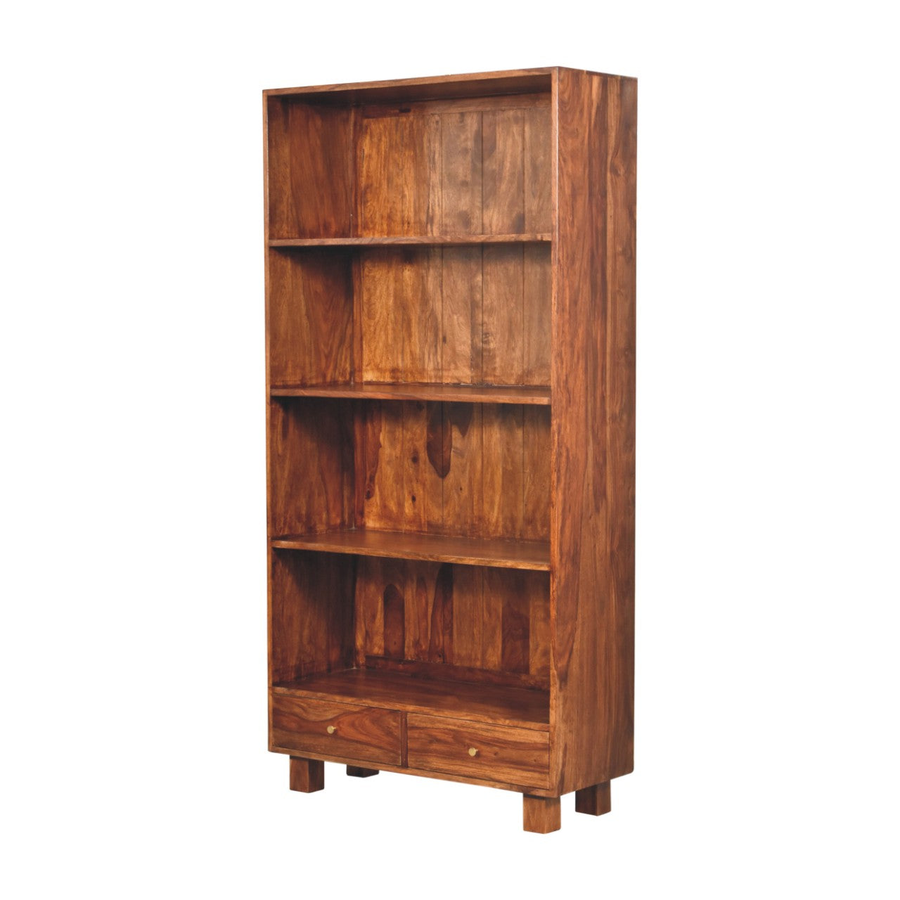 Tula Bookcase Chest of Drawers | Chestnut Solid Mango Wood