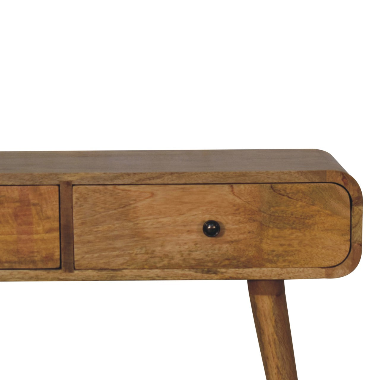 Oak-ish Curved Hallway Table Accent Piece