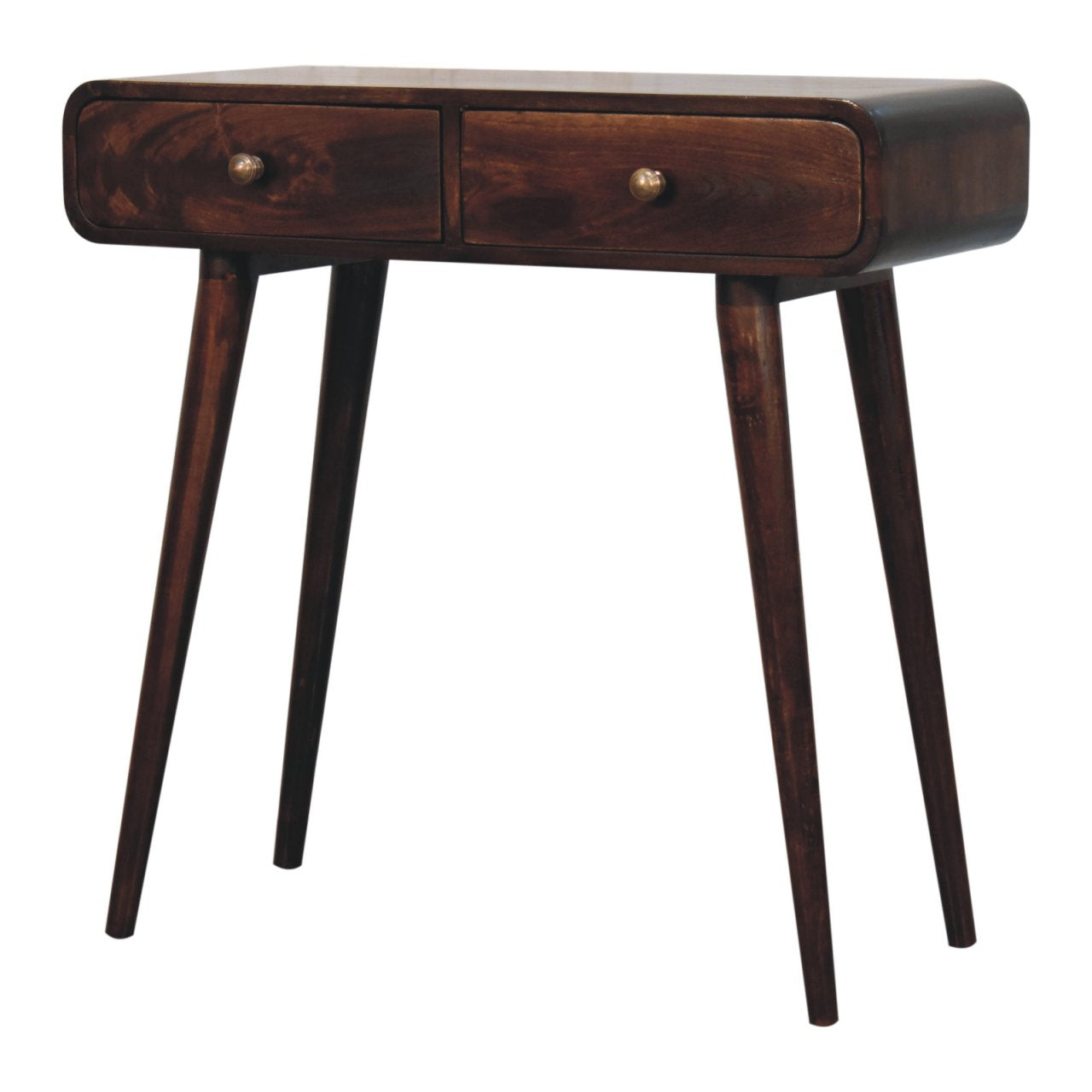 California Walnut Curved Hallway Table Accent Piece
