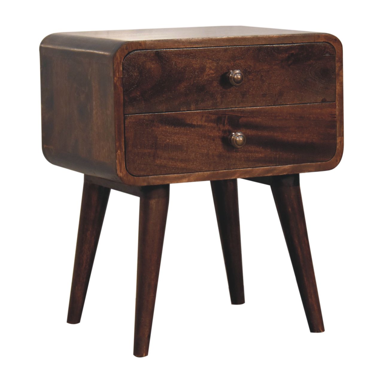 Curved California Walnut Bedside Table