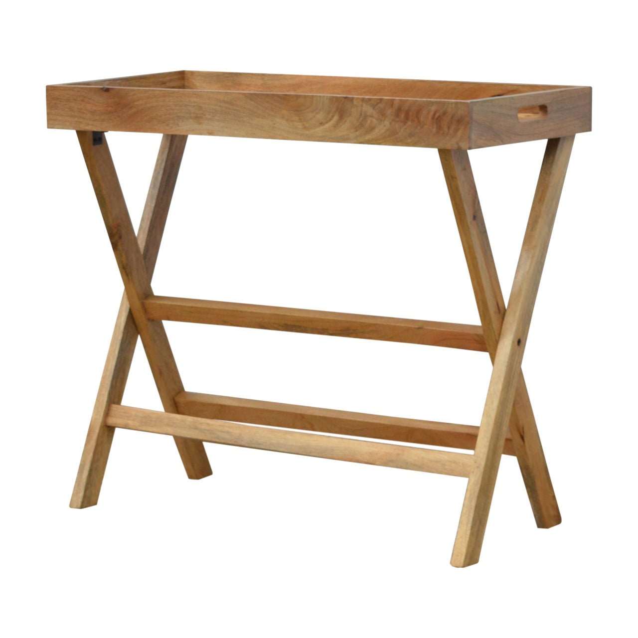Foldable Butler Tray Accent Piece | Oak Mango Wood