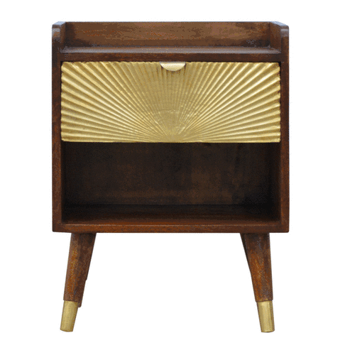 Manila Gold One Drawer Bedside Table