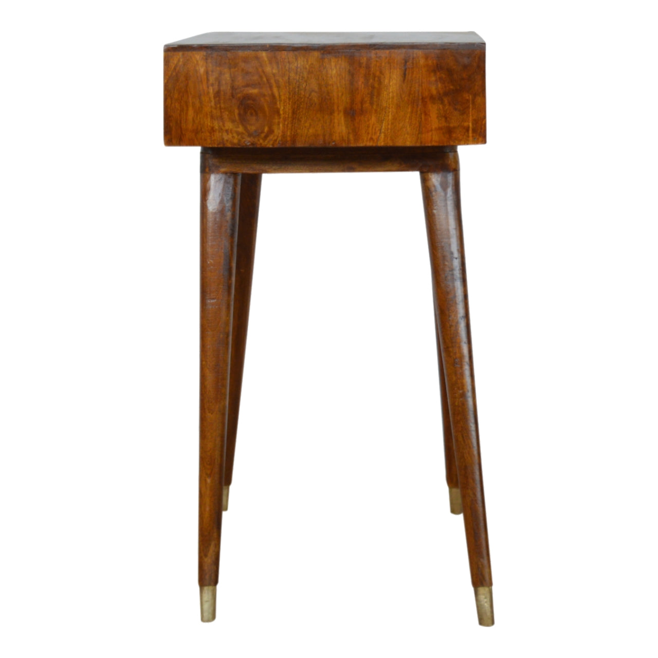 Sunrise Gold Carved Writing Desk | Chestnut Mango Wood Hand-Carved