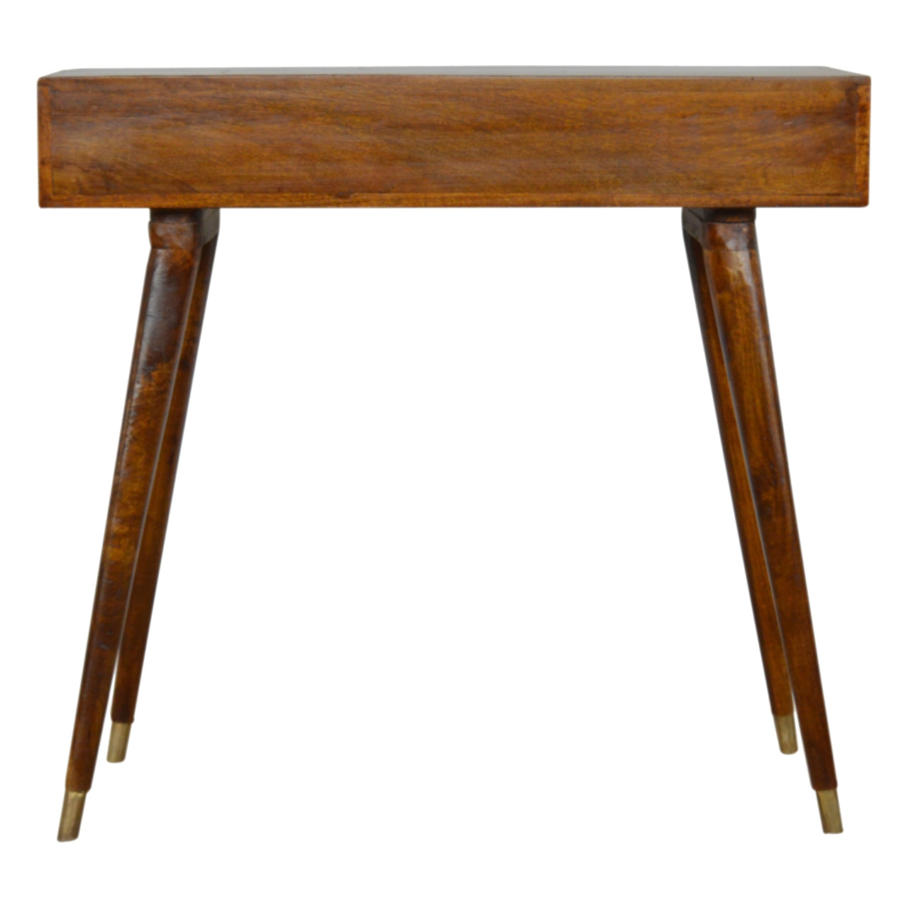 Sunrise Gold Carved Writing Desk | Chestnut Mango Wood Hand-Carved