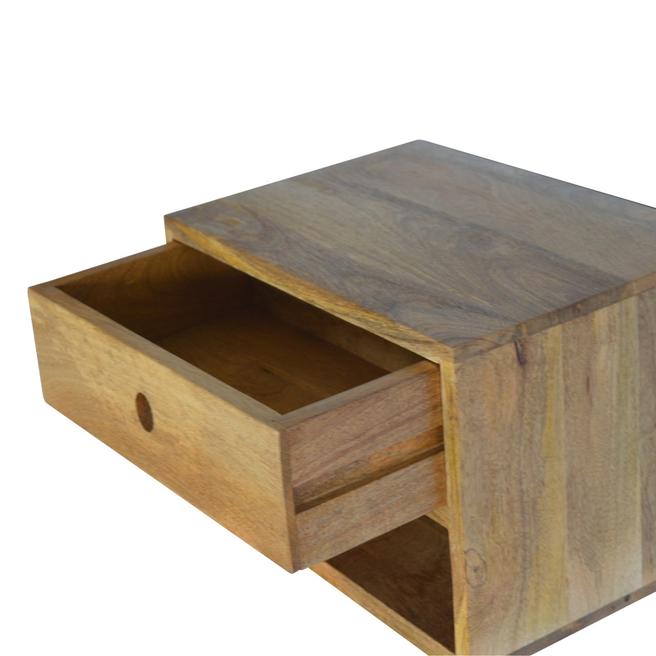 Solid Wood Wall Mounted Bedside Table | Oak-Ish Mango Wood Wall-Mounted