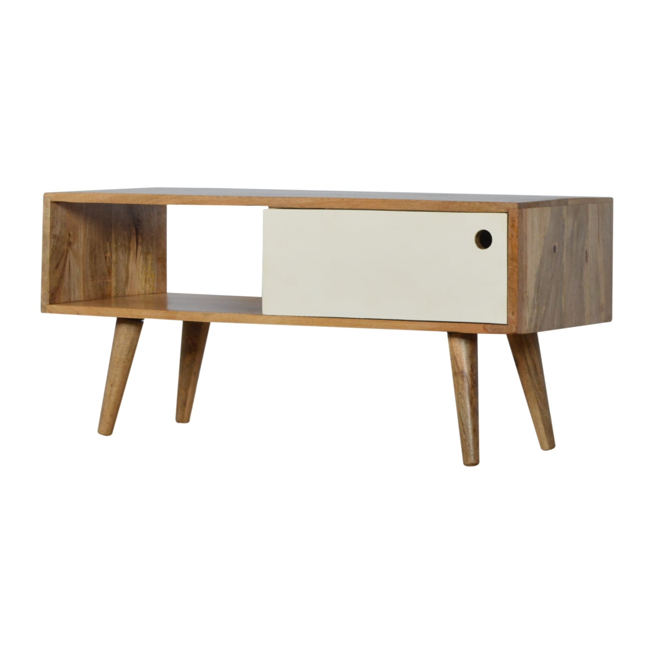 White Sliding TV Media Unit