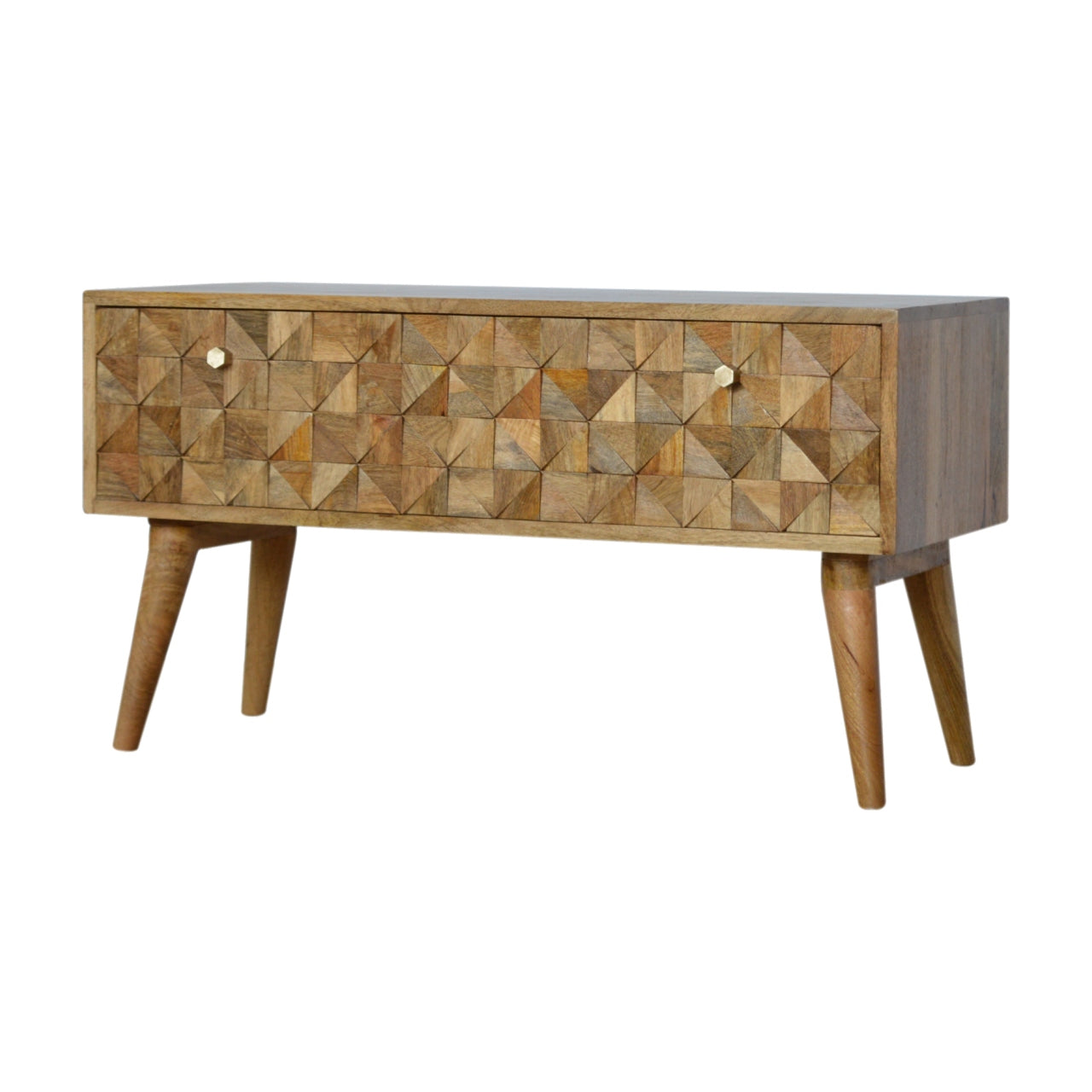 Oak-ish Diamond Bench | Hand-Carved