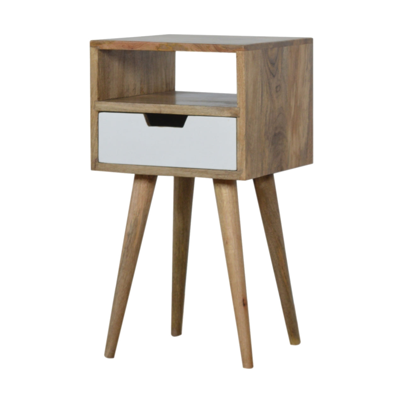 Mini White Hand Painted Bedside Table | Hand-Painted Mango Wood