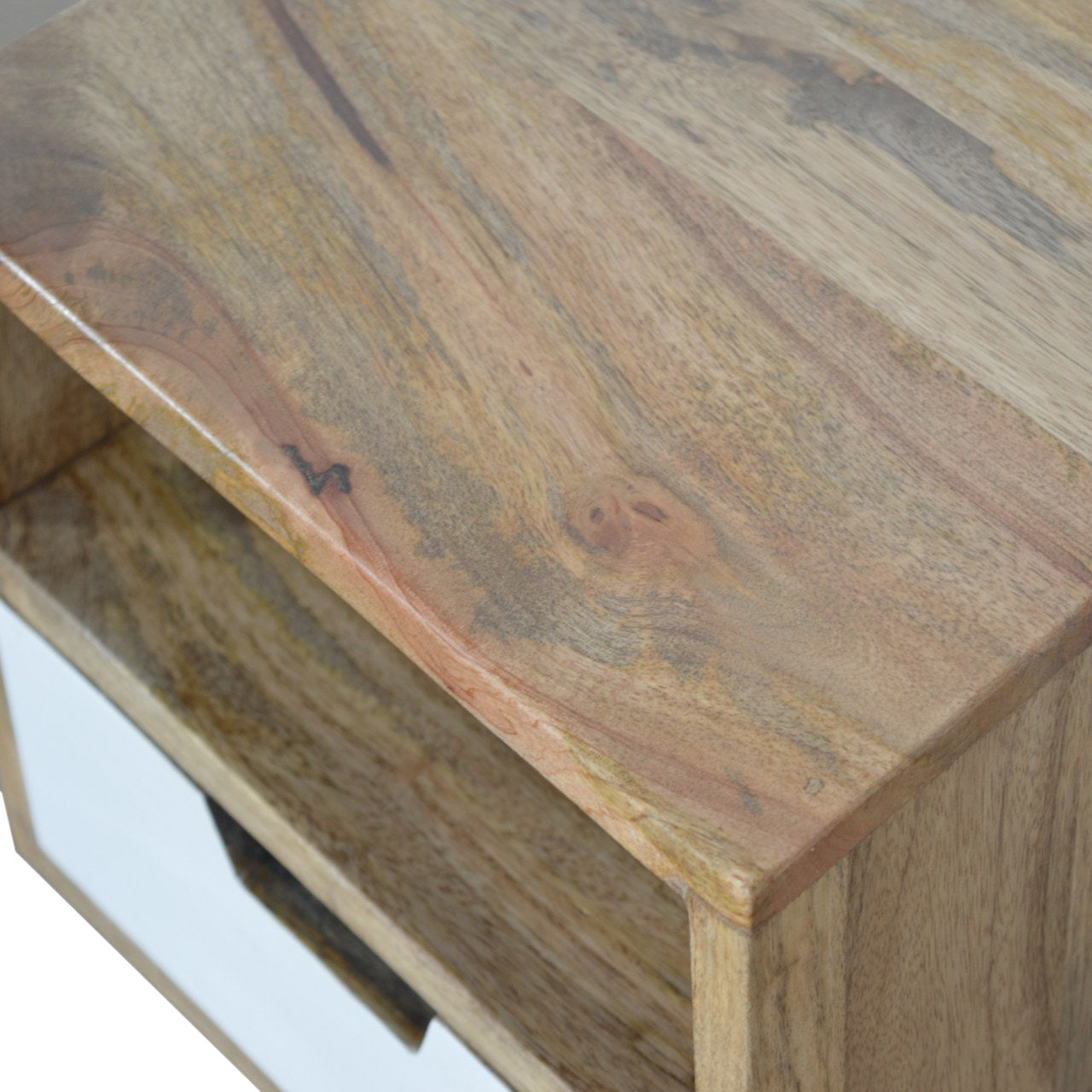 Mini White Hand Painted Bedside Table | Hand-Painted Mango Wood