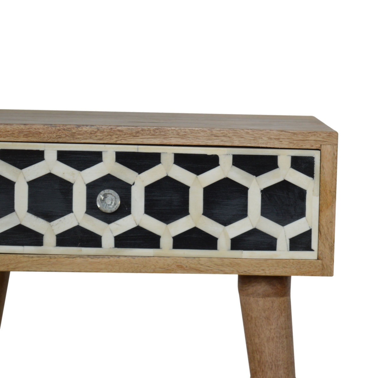 Bone Inlay Bedside Table | Oak Mango Wood