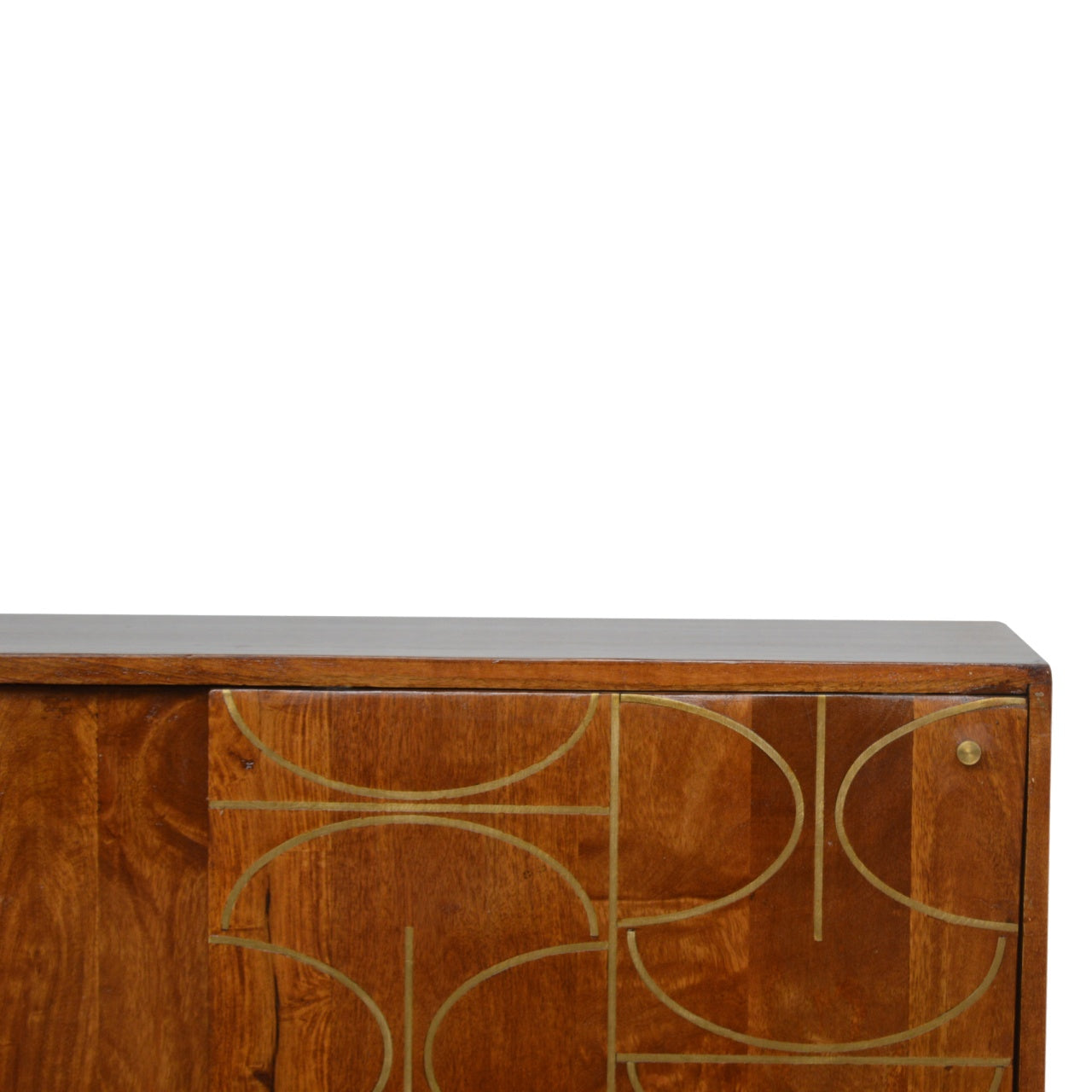 Chestnut Abstract Inlay Sideboard Chest of Drawers
