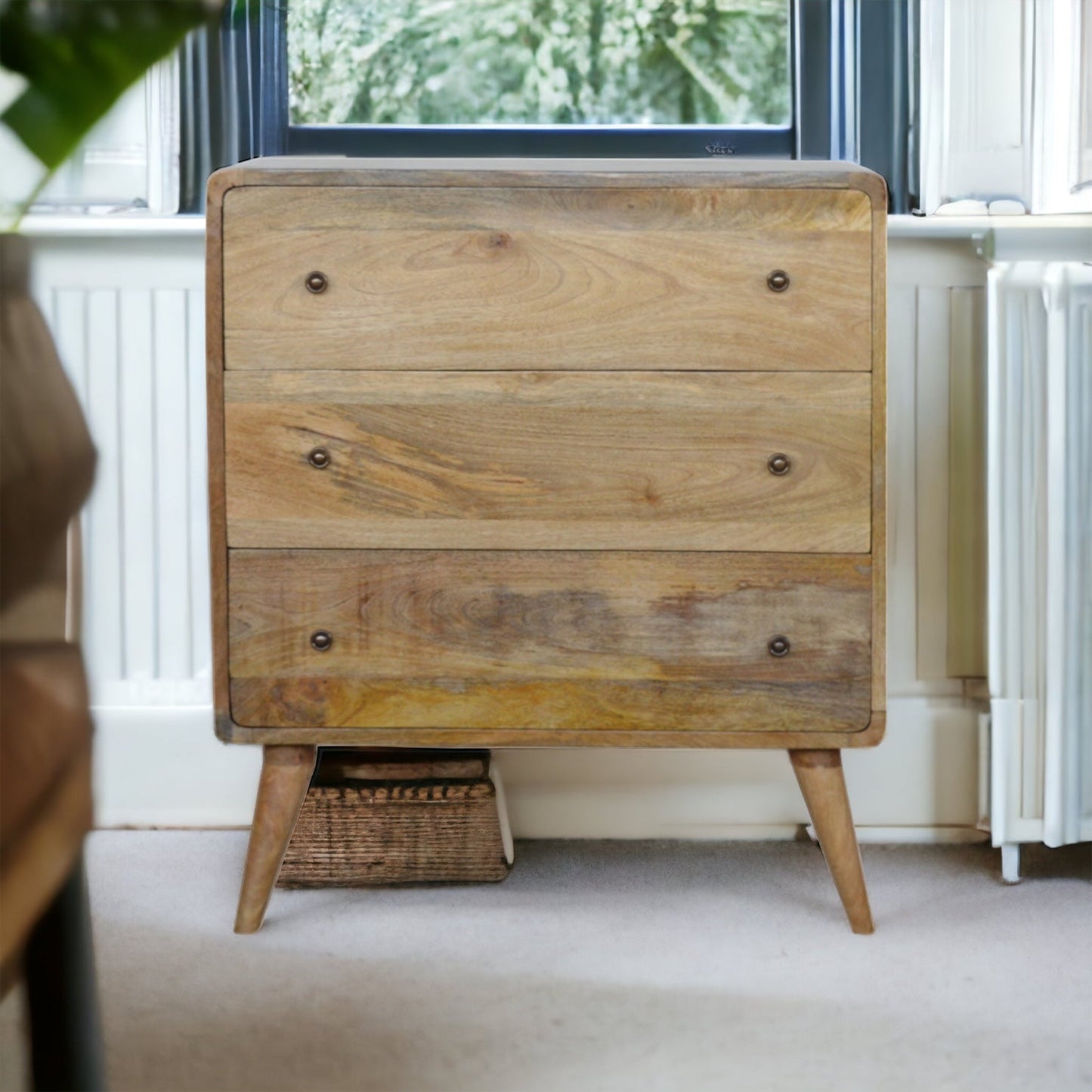 Curved Oak-ish Chest of Drawers