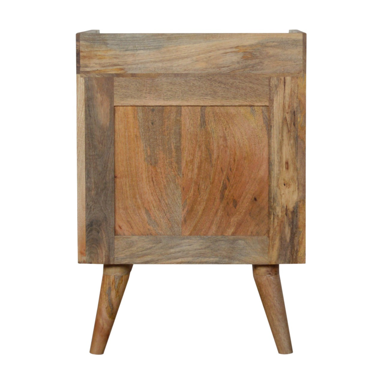 Bone Inlay Gallery Back Bedside Table | Oak Mango Wood