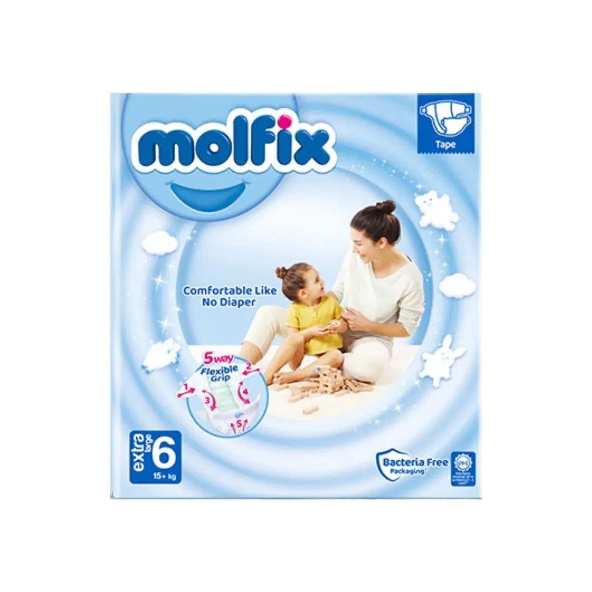 Molfix Extra Large Size 6 Nappy Pants - 38 nappies