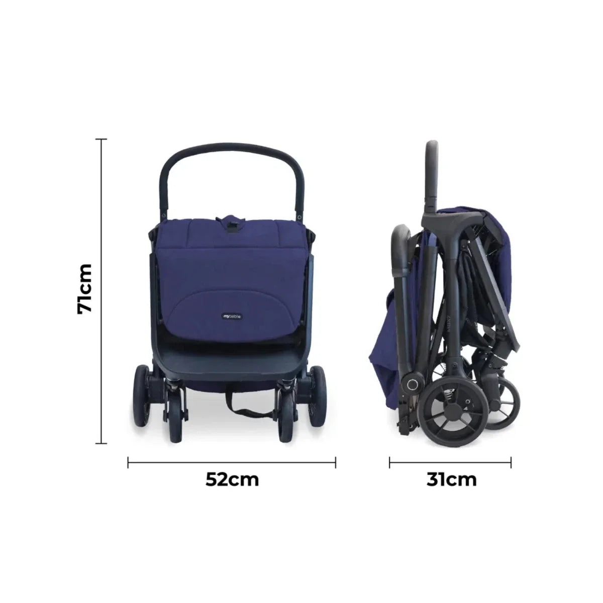 My Babiie MBX7 Auto-Fold Compact Stroller - Indigo