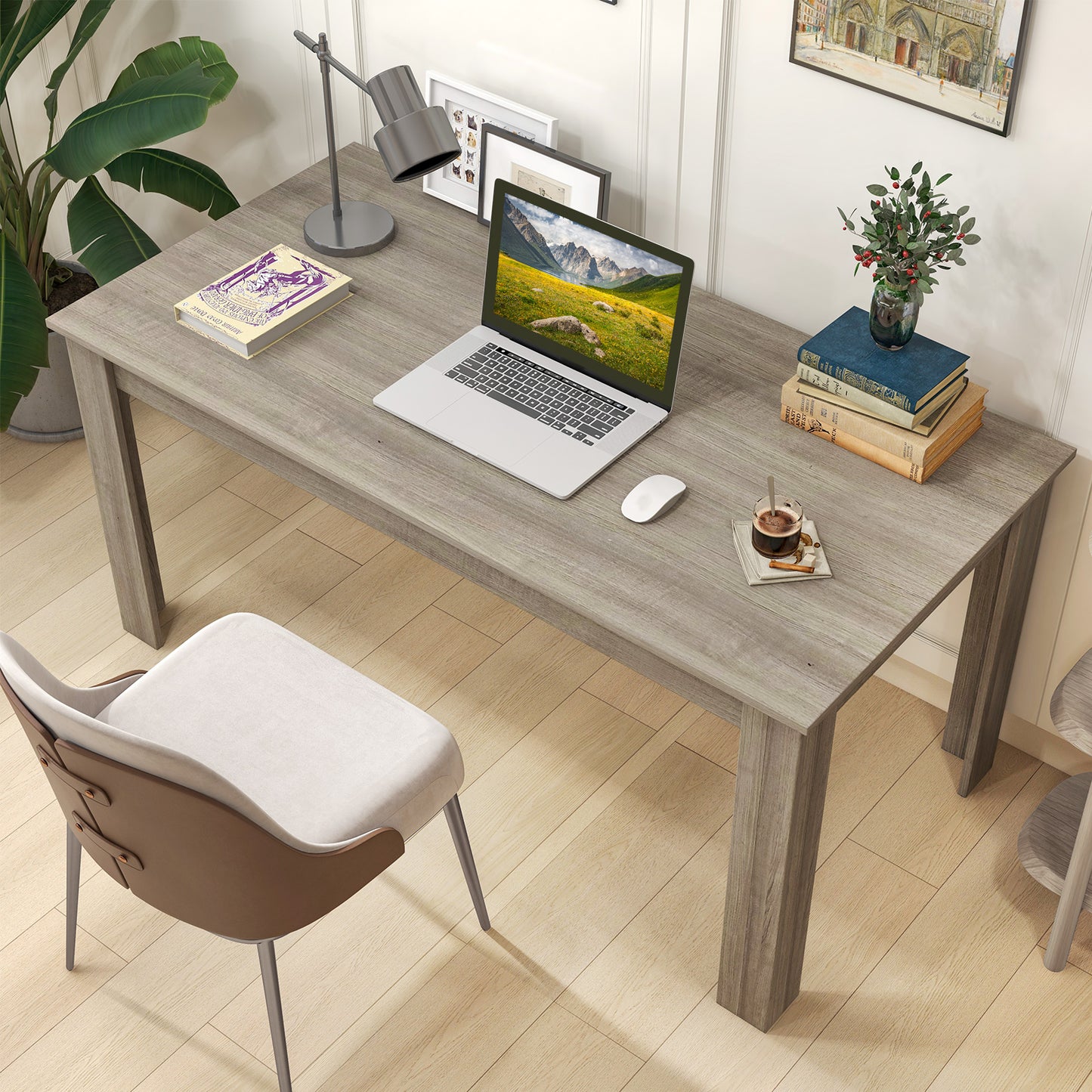 Modern Rectangular Kitchen Table for Breakfast Nook, Kitchen-Black