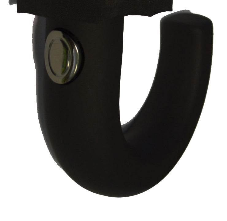 Gents Auto Compact Umbrella Black with hook handle