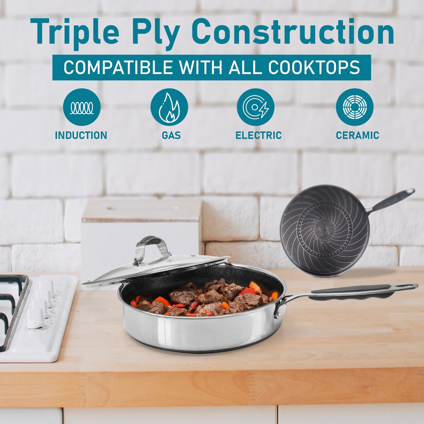 Stainless Steel Induction Frying Pan
