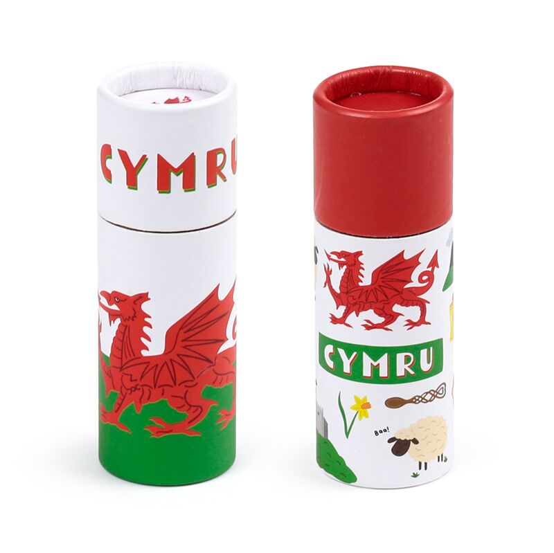 Welsh Dragon Wales (Cymru) Souvenir Pencil Pot with 12 Colouring Pencils