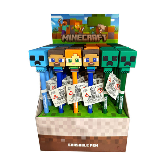Minecraft Chibi Erasable Pen with Silicone Topper