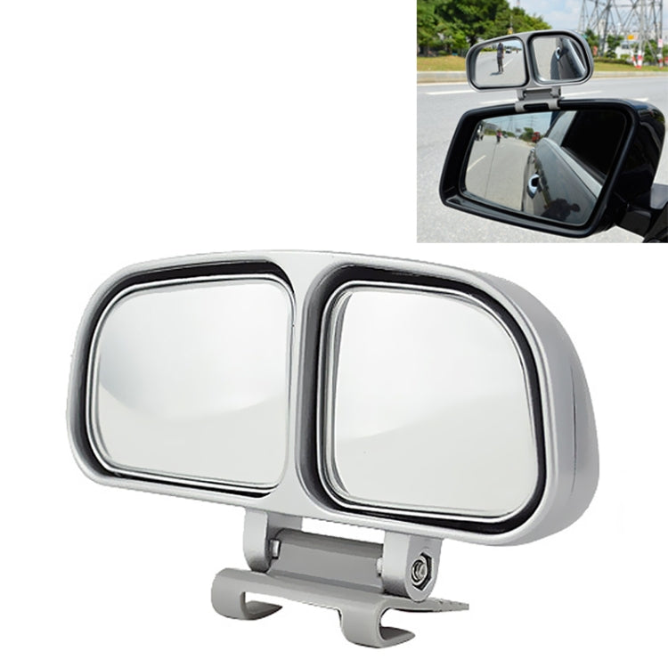 Left Side Rear View Blind Spot Mirror Universal adjustable Wide Angle Auxiliary Mirror(Silver)