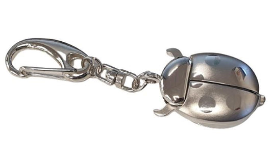 Imperial Key Chain Ladybug Clock Silver IMP743- CLEARANCE UNBOXED NEEDS RE-BATTERY