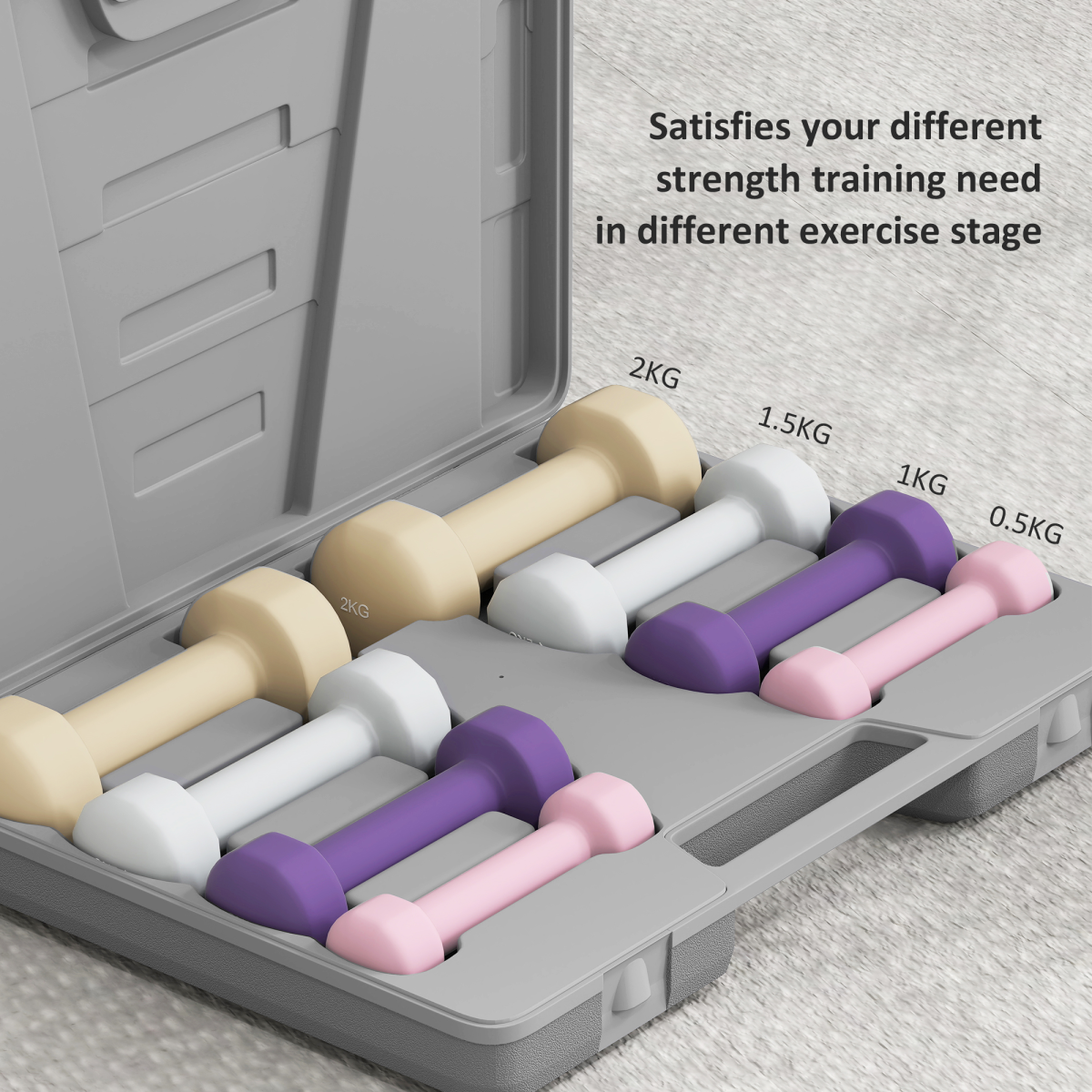 HOMCOM Dumbbell Weights Set with Carry Case