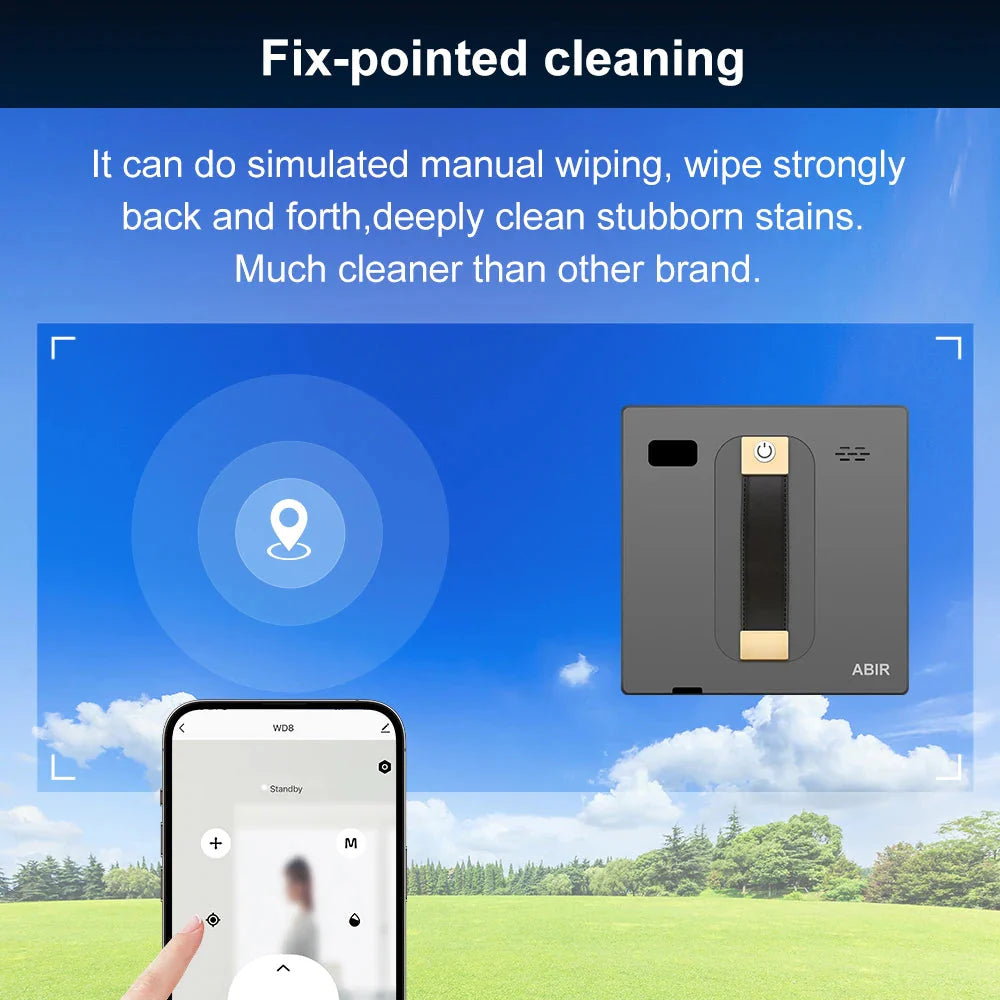 Robot Window cleaner Dual Water Spray, High Vacuum Suction