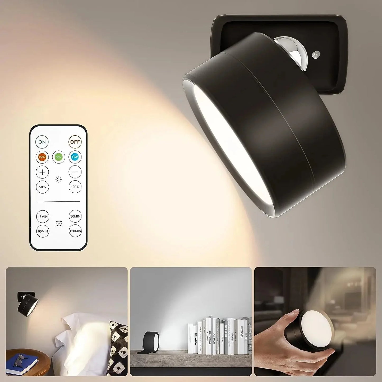 LED Wall Mounted Lights with Remote Wireless