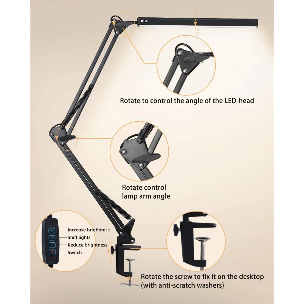 LED Desk Lamp with Clamp 10W