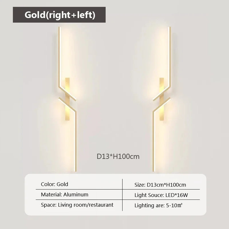 LED Wall Lamp Modern Minimalist Strip Wall Decor Lights