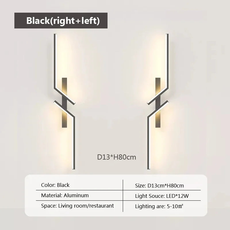 LED Wall Lamp Modern Minimalist Strip Wall Decor Lights
