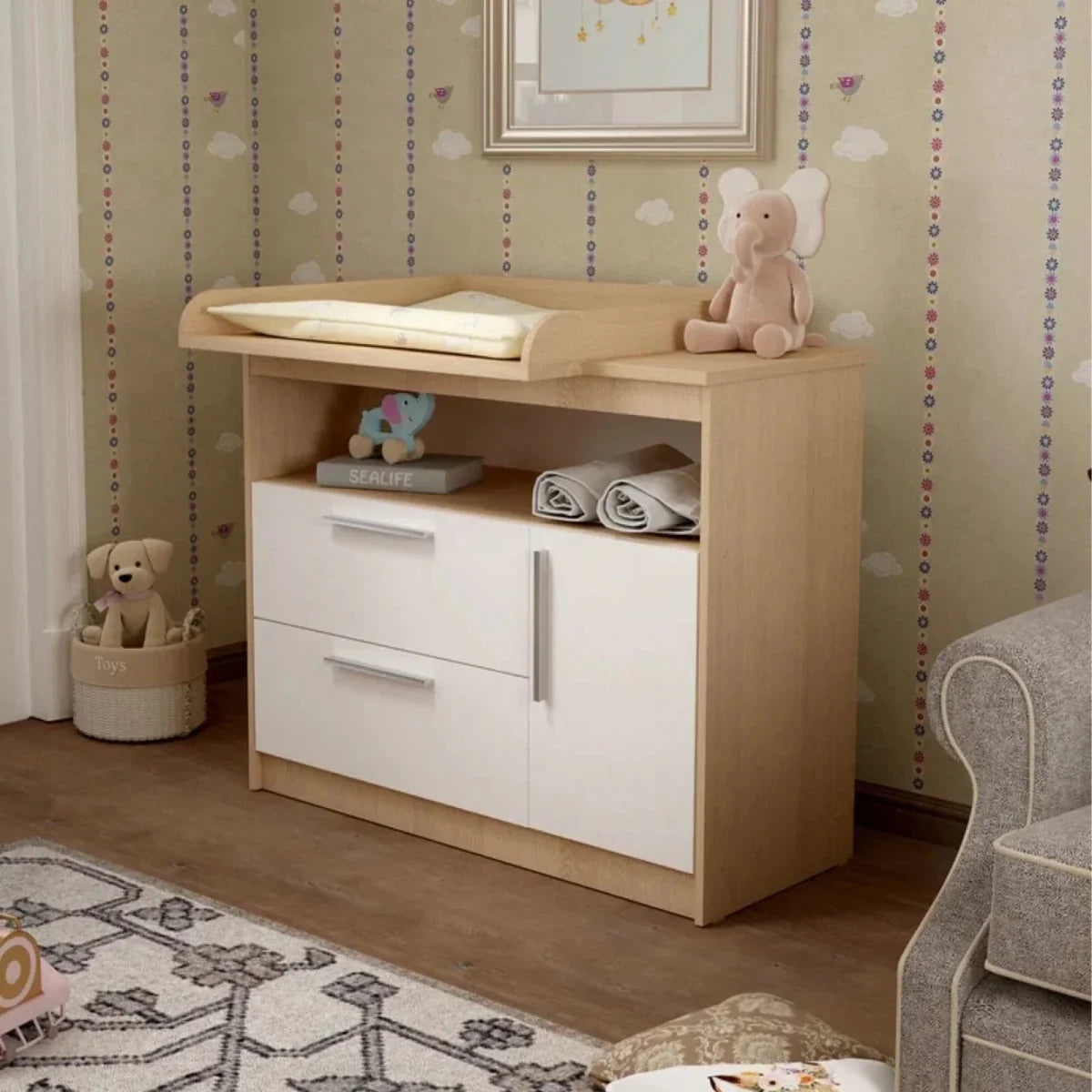 Shefa Kids 1150 Changing Unit - Elm/White