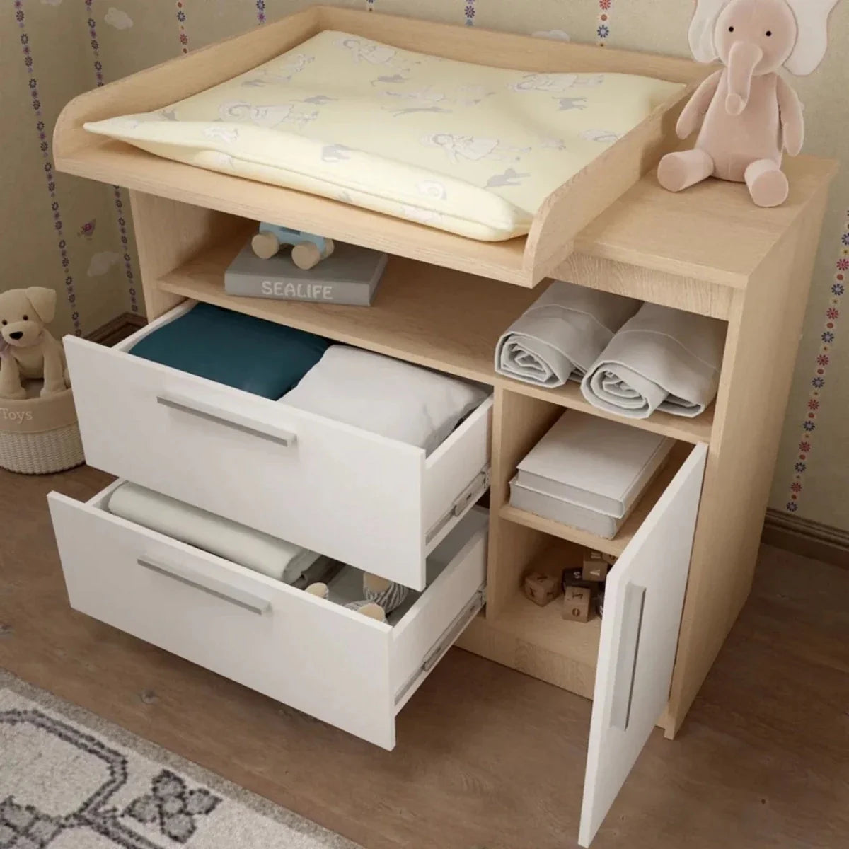 Shefa Kids 1150 Changing Unit - Elm/White