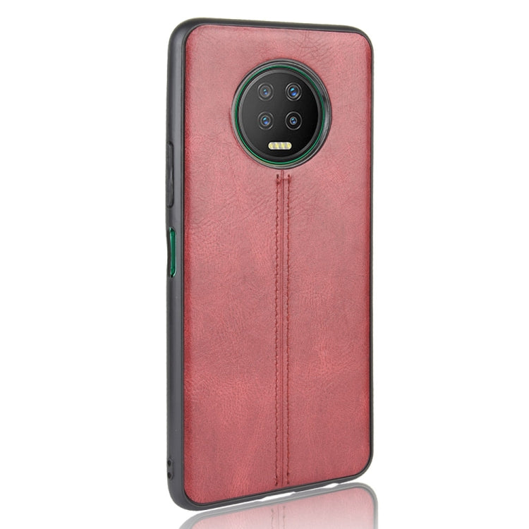 For Infinix Note 7  Shockproof Sewing Cow Pattern Skin Texture PC + PU + TPU Case(Red)
