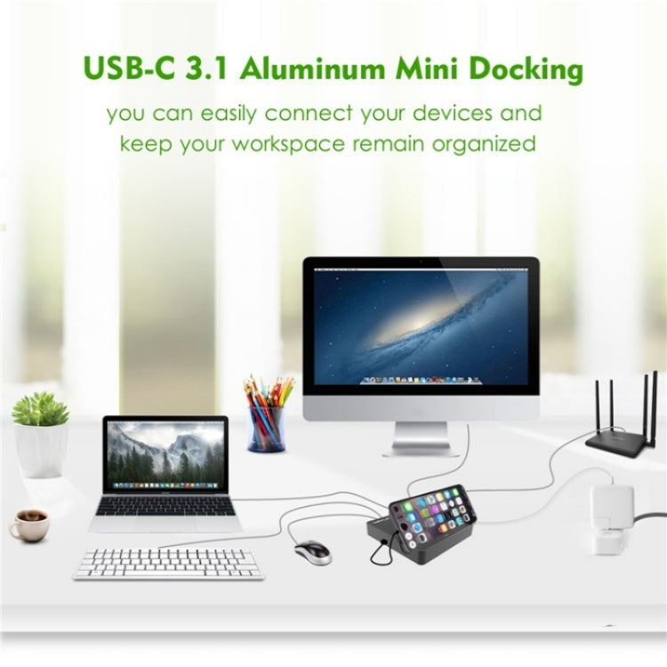WAVLINK UHP3D01G Gigabit Ethernet USB 3.0 Multi-Function HUB 4K HD Docking Station(AU Plug)