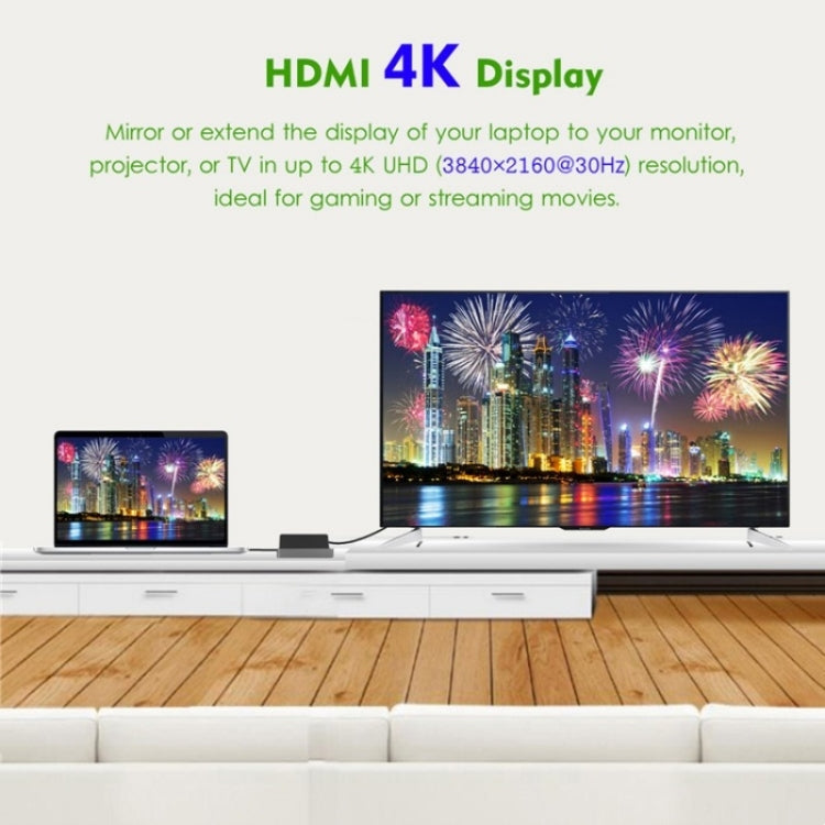 WAVLINK UHP3D01G Gigabit Ethernet USB 3.0 Multi-Function HUB 4K HD Docking Station(AU Plug)