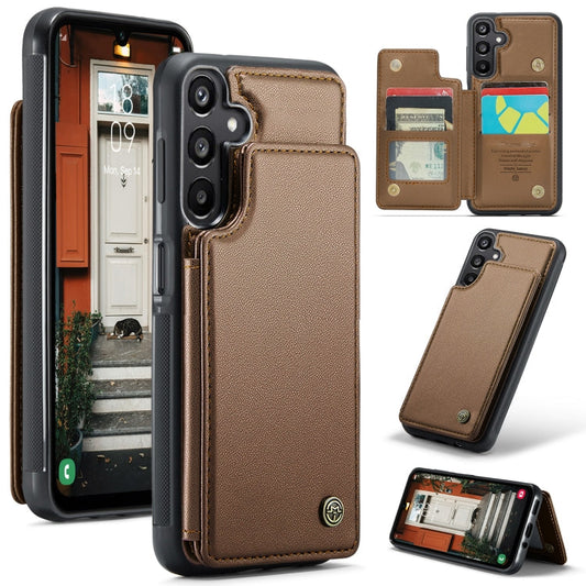 For Samsung Galaxy A16 5G CaseMe C22 Card Slots Holder RFID Anti-theft Phone Case(Brown)