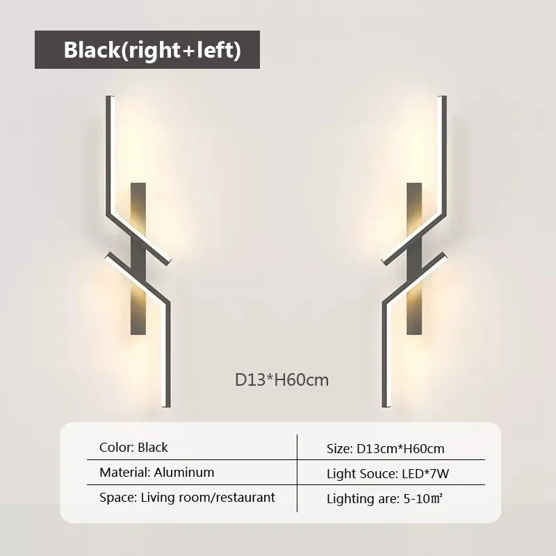 LED Wall Lamp Modern Minimalist Strip Wall Decor Lights