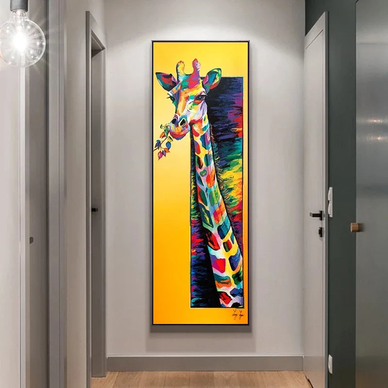 Modern Colourful Giraffe Wall Poster