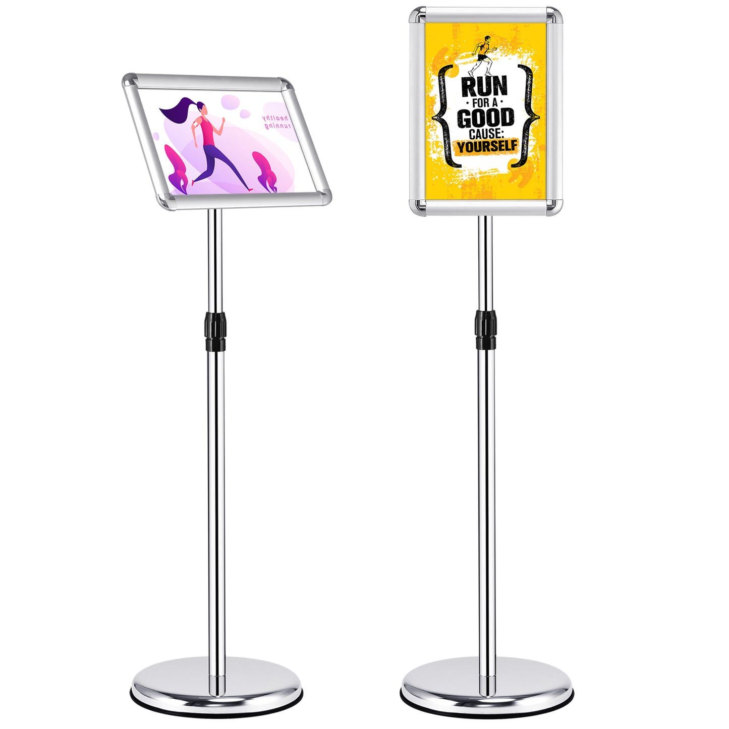 360 Degrees Rotatable A4 Poster Stand with Adjustable Height-Black