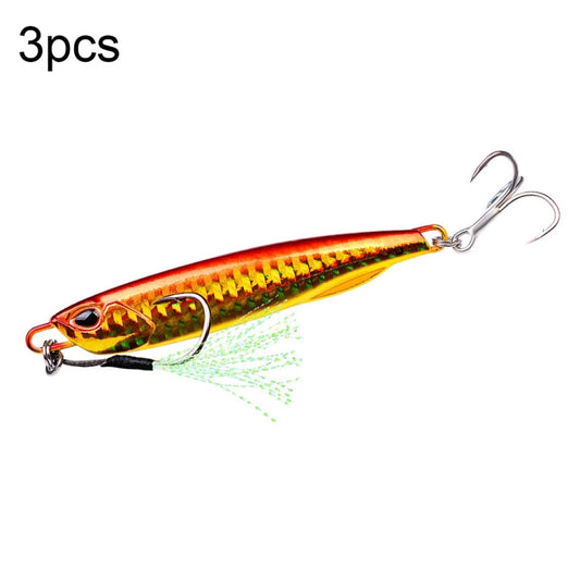 3 PCS PROBEROS LF103 Simulation Metal Sea Fishing Bait, Specification: 10g(B With Hook)
