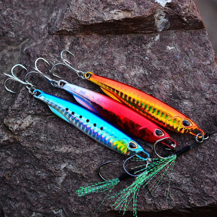 3 PCS PROBEROS LF103 Simulation Metal Sea Fishing Bait, Specification: 30g(C Luminous With Hook)