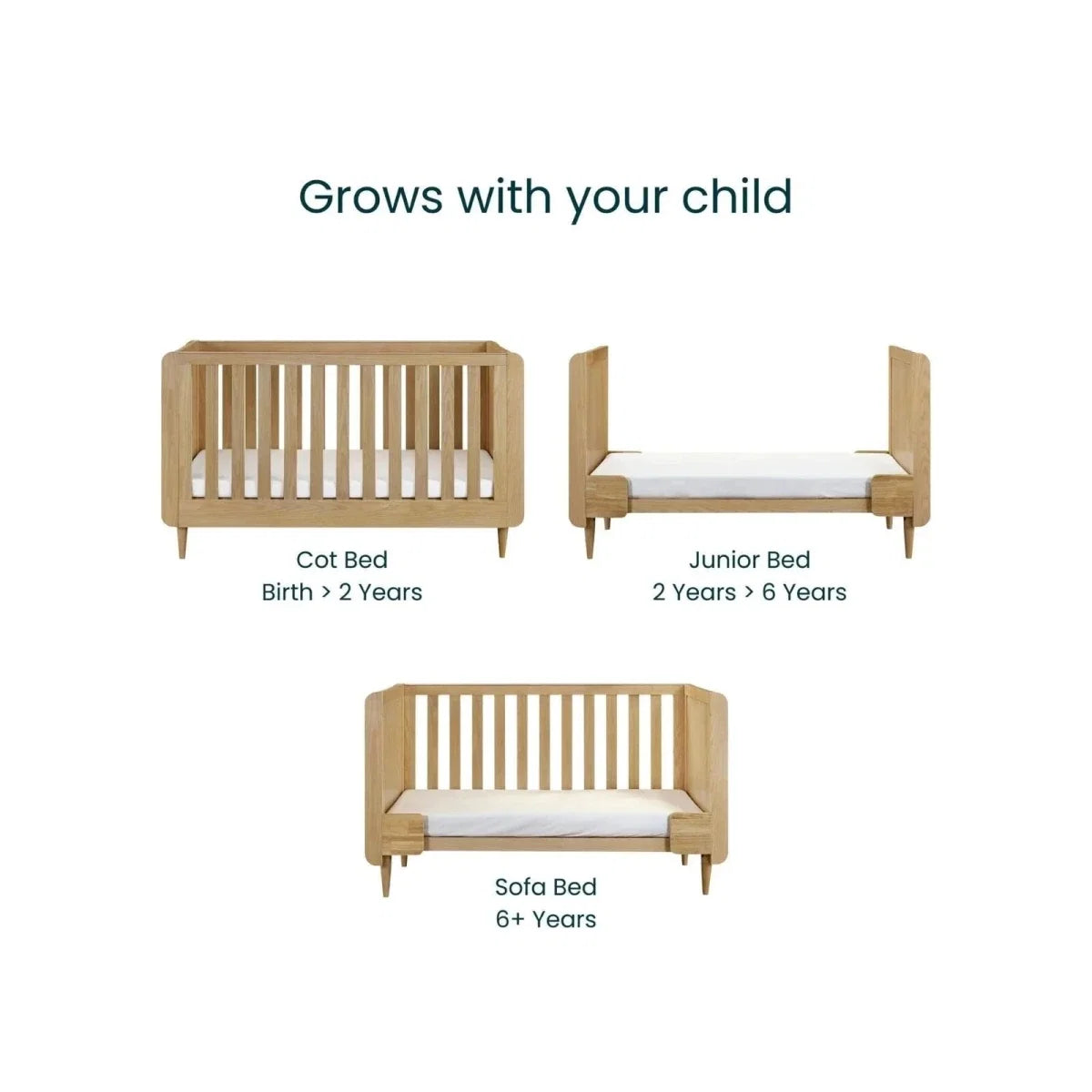 Tutti Bambini Japandi Cot Bed - Light Oak