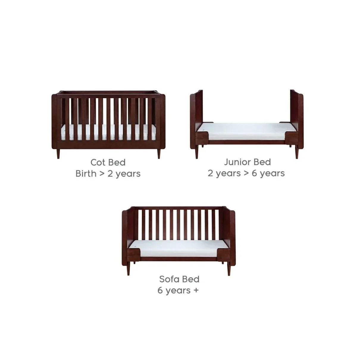 Tutti Bambini Japandi Cot Bed - Warm Walnut