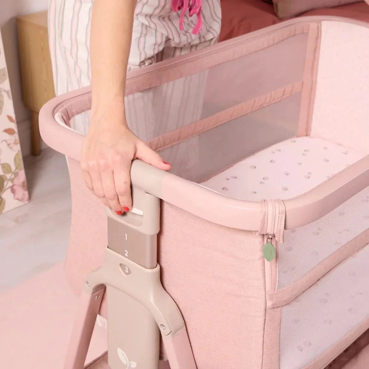 Tutti Bambini CoZee Zen Bedside Crib - Blush