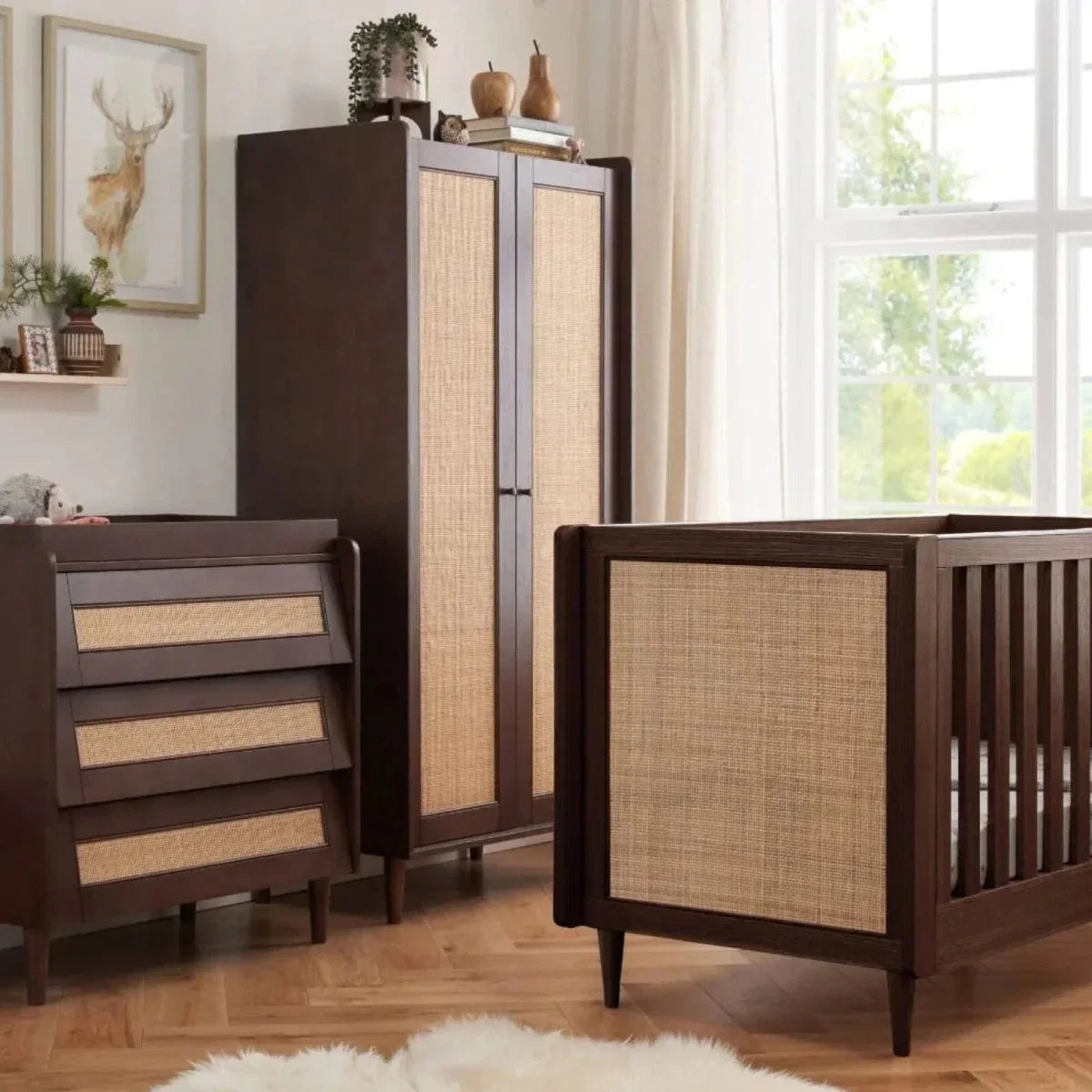 Tutti Bambini Japandi Wardrobe - Warm Walnut