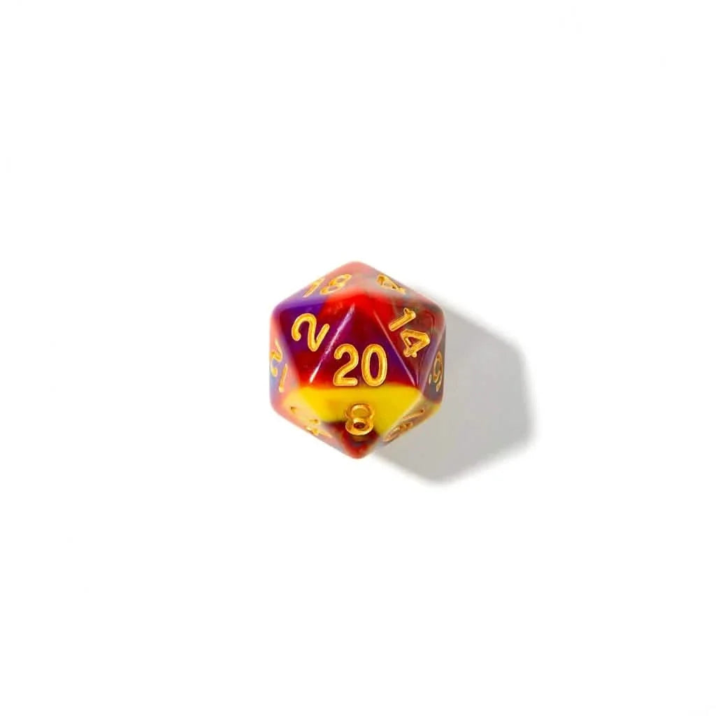 Rainbow Vortex | Soft Edge Dice | Acrylic | 7 Piece Set