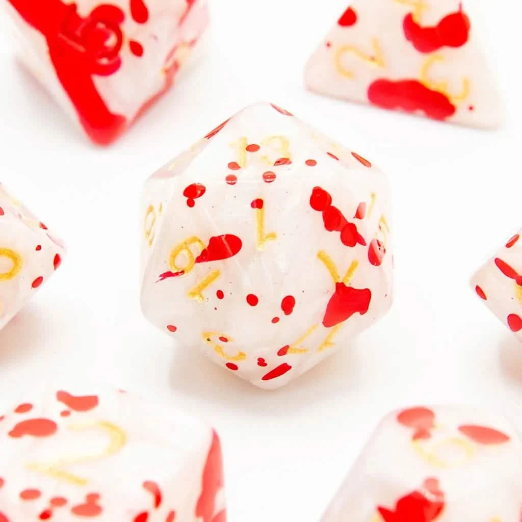 Bloodstained Ivory | Soft Edge Dice | Acrylic | 7 Piece Set